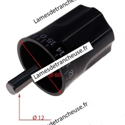Poignée de réglage d'épaisseur Ø de la poignée 60  Ø de l'axe 12MM longueur de l'axe 34