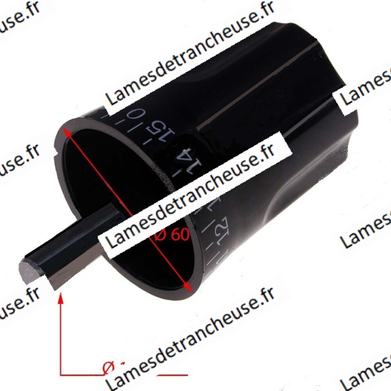 Poignée de réglage d'épaisseur Ø de la poignée 60 Ø de l'axe 12MM longueur de l'axe 34 Poignée de réglage d'épaisseur Ø de la poignée 60 Ø de l'axe 12MM longueur de l'axe 34