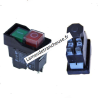 INTERRUPTEUR RECTANGULAIRE ROUGE VERT MARQUE KEDU MOD. 4 POLI - KJD17 MAGNÉTIQUE BOBINE 220